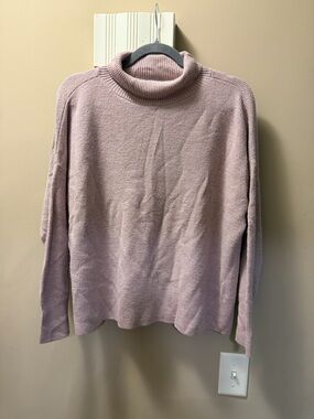 Eileen Fisher L 100% extra soft merino Wool Dusty Rose Sweater perfect condition